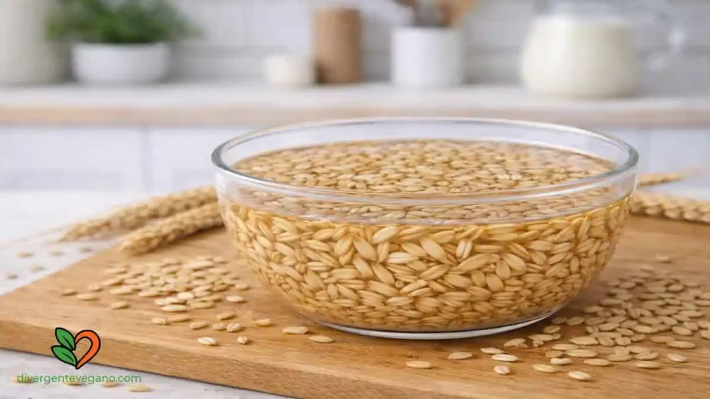 avena en grano a remojo