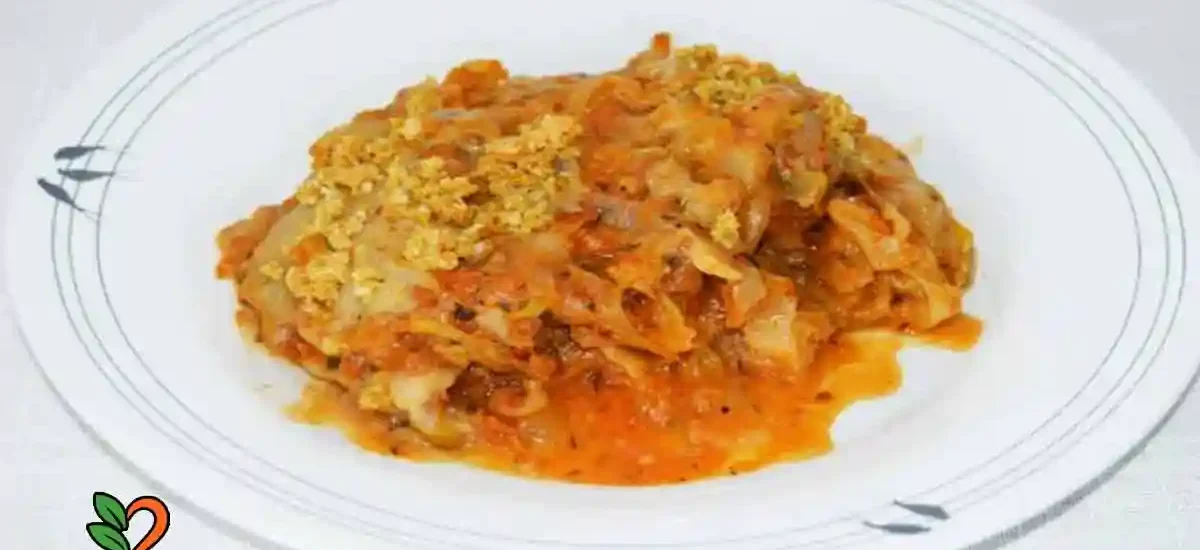 Col gratinada con queso rallado