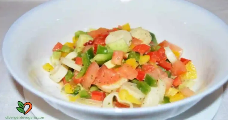 Ensalada de corazones de palmito y aguacate