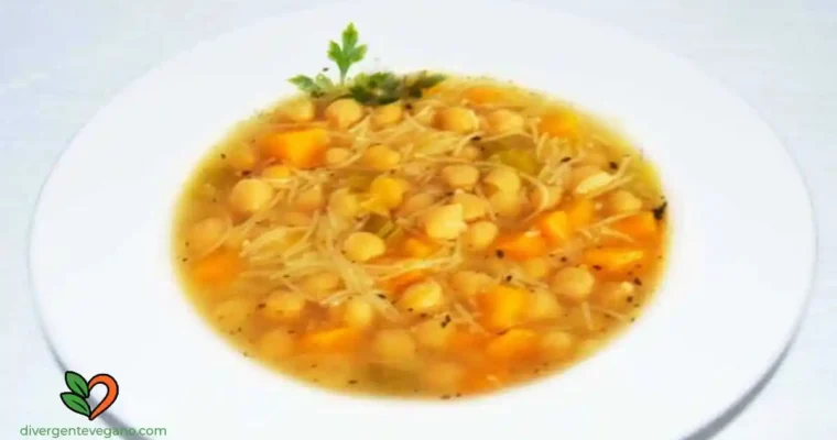 Garbanzos con fideos a la hierbabuena