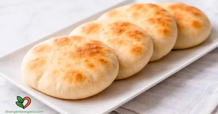 Receta de pan de pita vegano muy fácil y casero